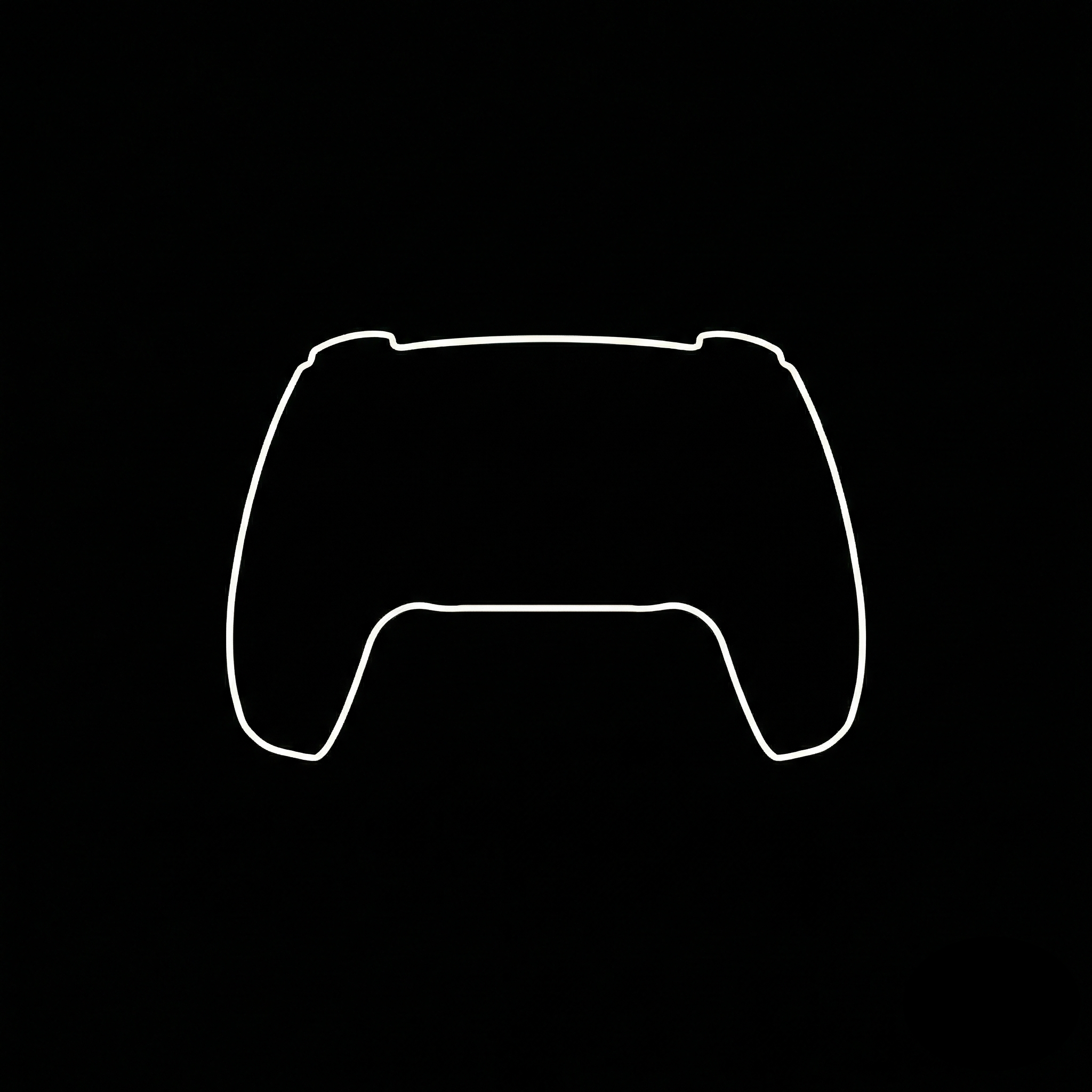 PS5-like controller outline used as the reference target geometry